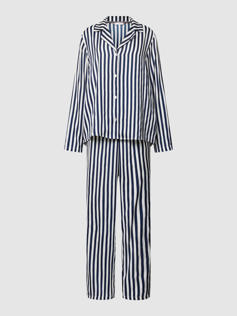 Pyjama mit Streifenmuster in blau