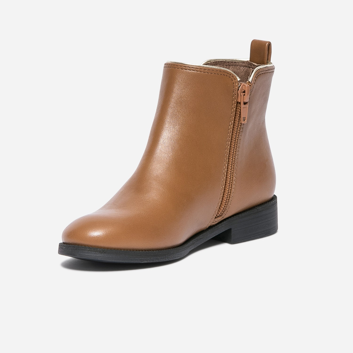 Boots camel souligné de doré
