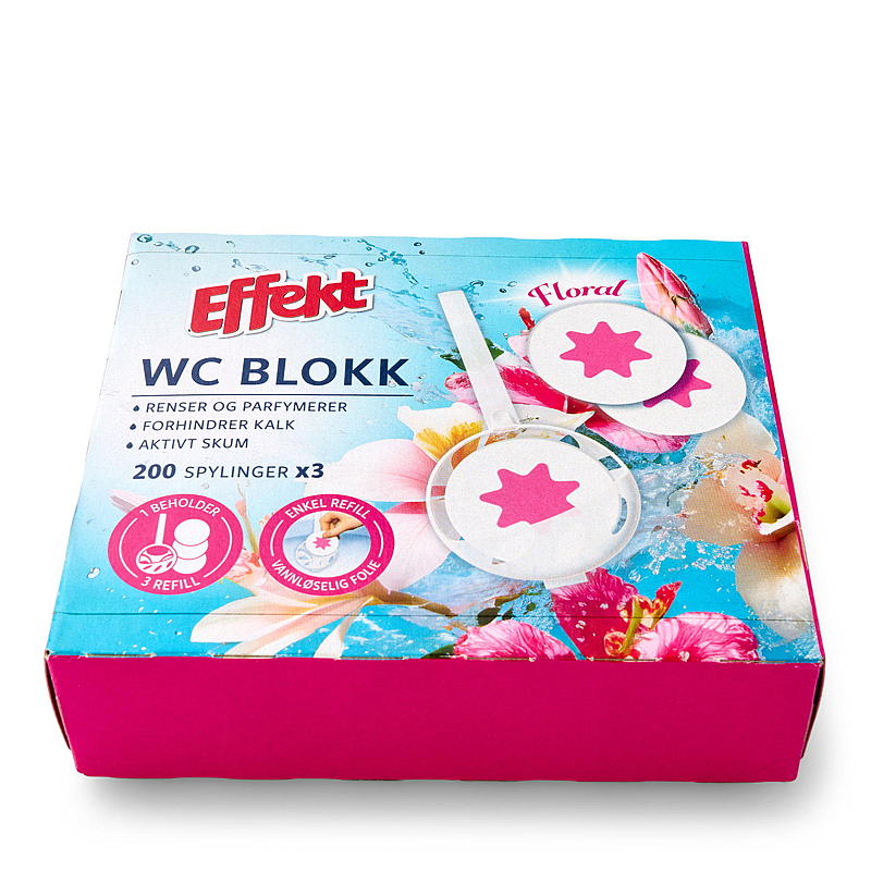 Effekt WC-blokk 3-pk, Floral, Easy Load, Effekt