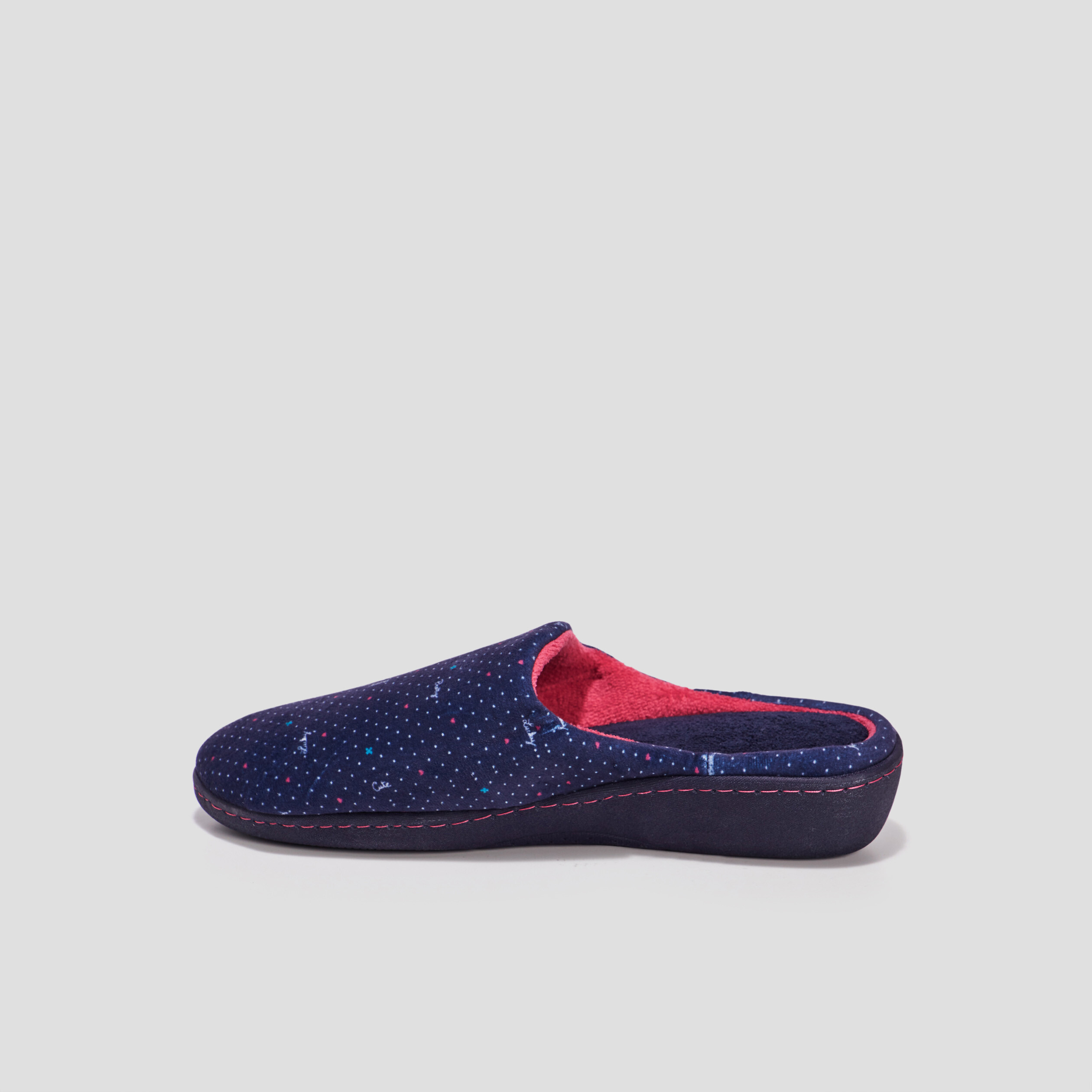 Chaussons mules compensés Isotoner bleu femme | La Halle