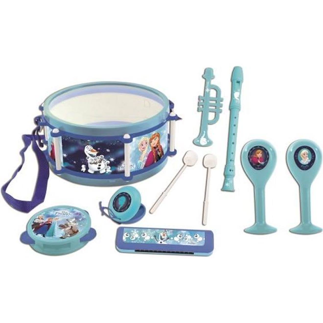 LA REINE DES NEIGES Set musical de 7 instruments de musique enfant bleu