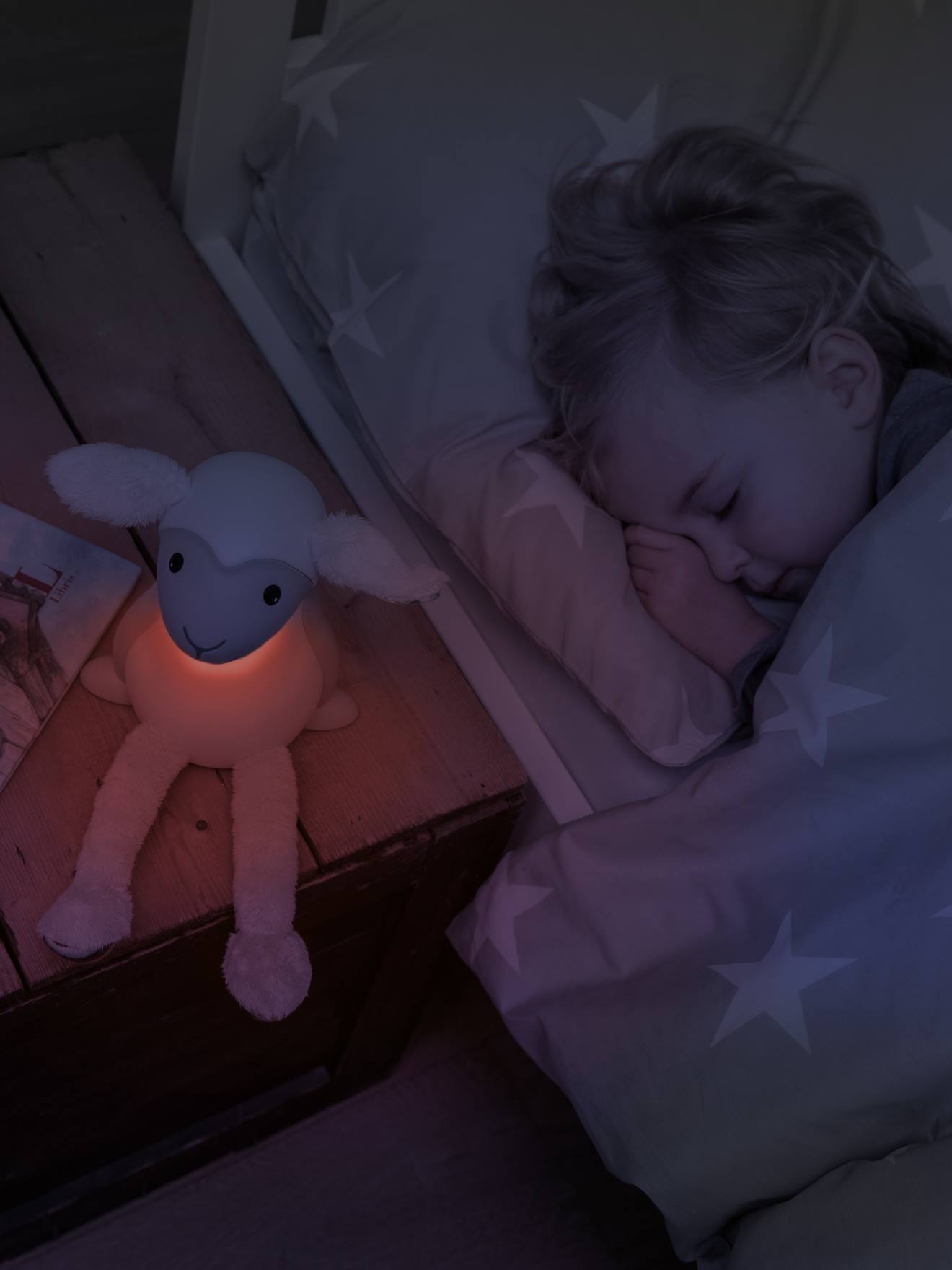 Peluche veilleuse et liseuse Fin le mouton ZAZU gris