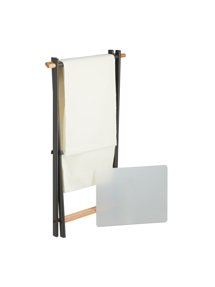 relaxdays Wäschekorb in Creme/ Anthrazit - (B)45 x (H)71 x (T)42 cm günstig kaufen onesize