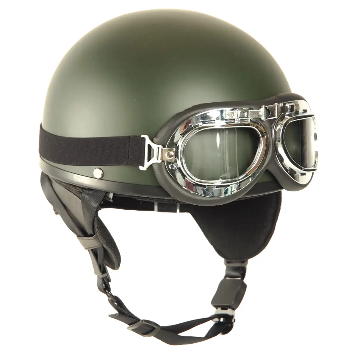 Retro Helm Halbschale oliv