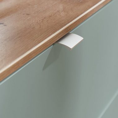 Lomadox Wohnwand CUST-36, (3-St., 3-tlg), Set mit 2 Wandboards grün mit Eiche 240 cm, Wohnwand, Fernsehschrank