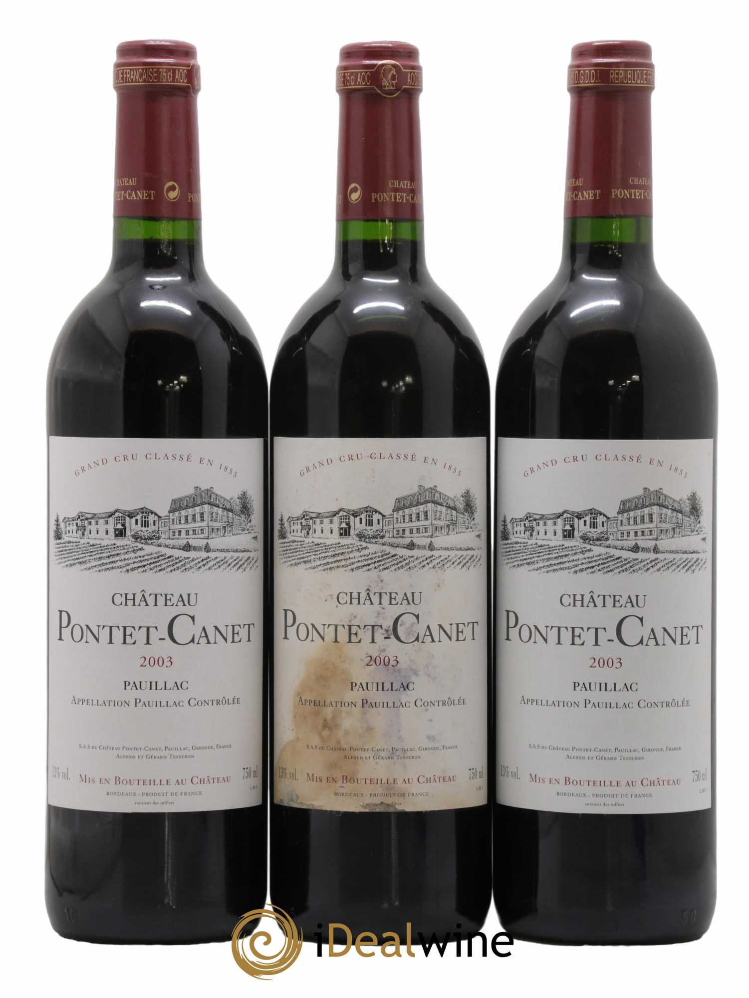 Château Pontet Canet 5ème Grand Cru Classé  2003 - Lot de 6 Bouteilles