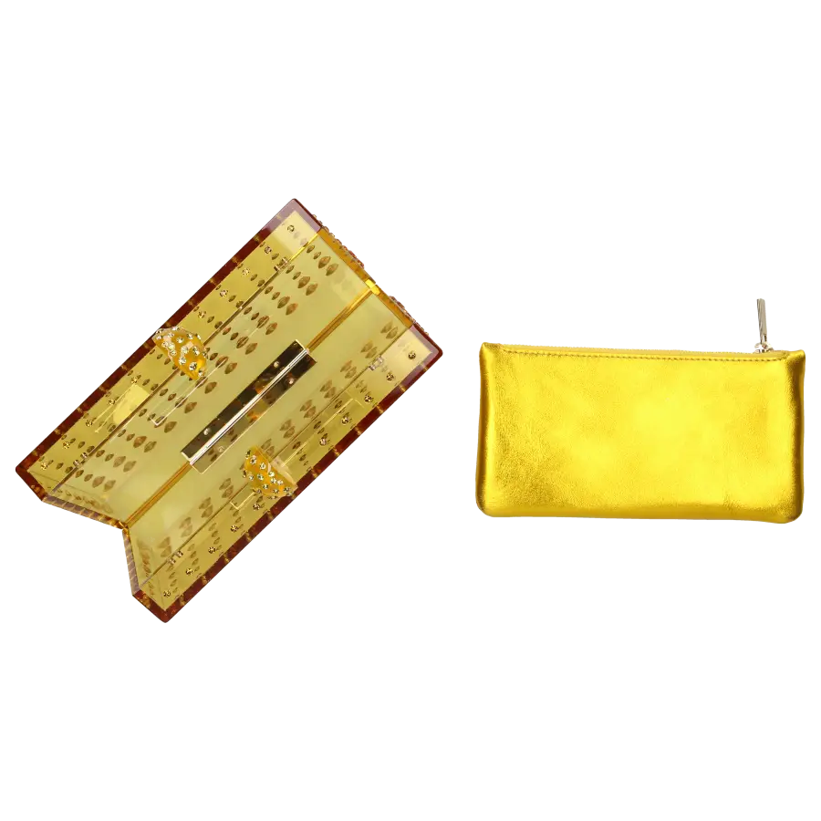 Aquazzura - Clutch TEQUILA Harz - gelb