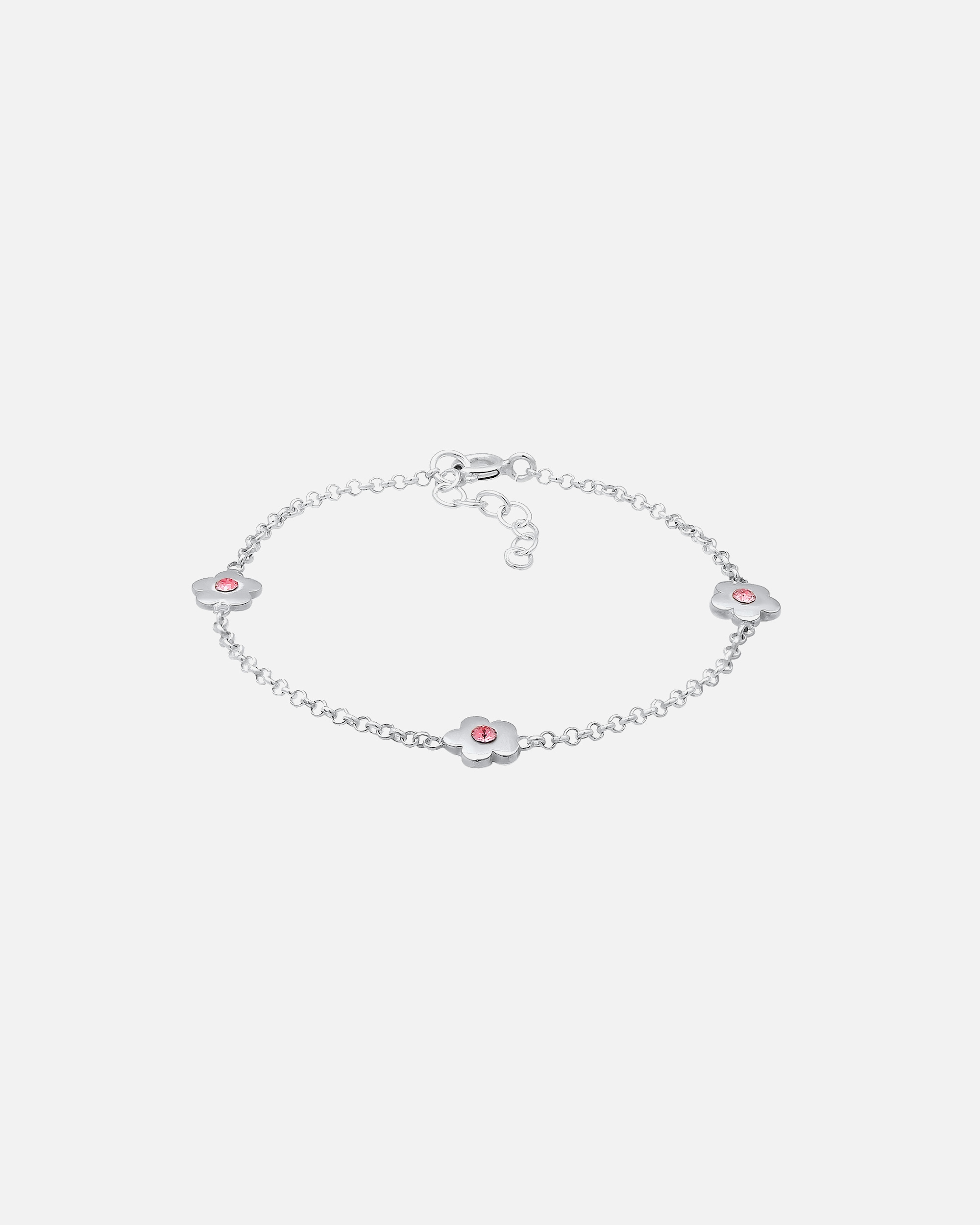 Elli Kinder-Filigranblumen mit rosa Kristallen aus 925er Sterlingsilber