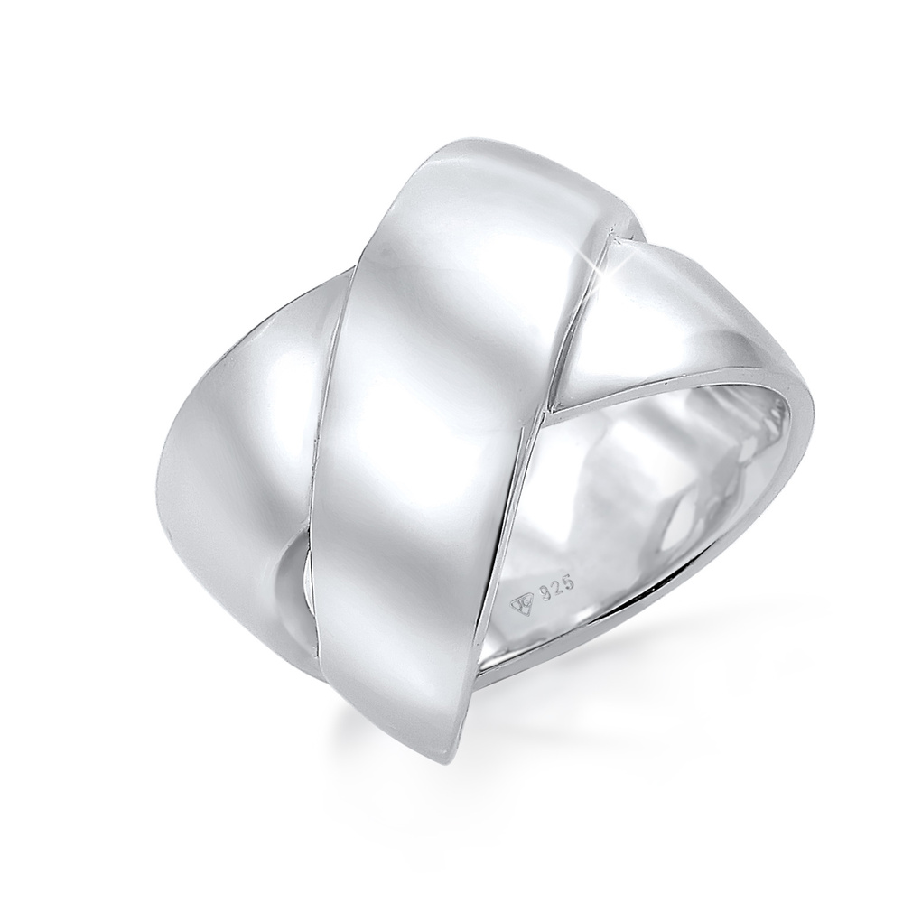 Elli PREMIUM Elli PREMIUM Bague Moderne Déclaration Croix Bague Femme - (925/1000) Argent Bague
