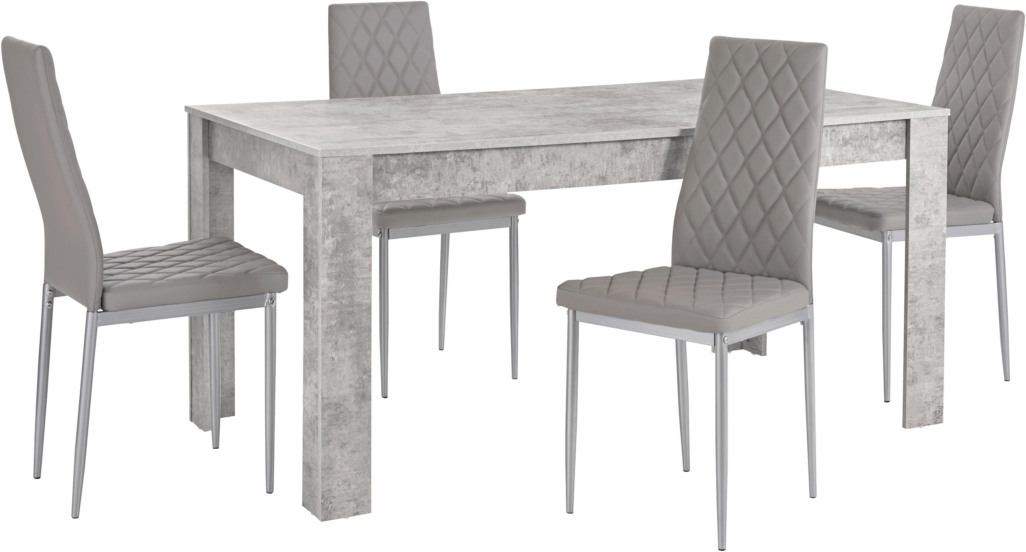 INOSIGN Essgruppe Lynn160/Brooke, (Set, 5-tlg), Tisch mit 4 Stühlen
