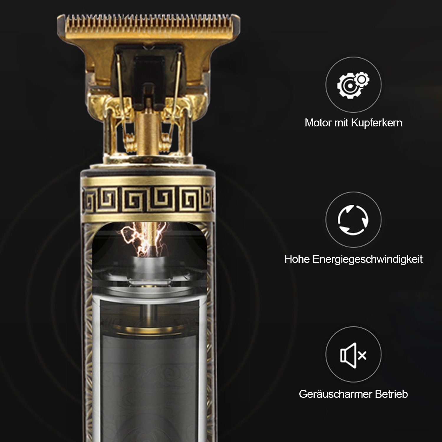 Kpaloft Haarschneider Profi 3 Motorstufen, R-Klinge mit 4 Kamm LED-Display, Wasserdicht & Leise, Bartschneider Herren, Männer Haarschneider, Elektrisch Barttrimmer