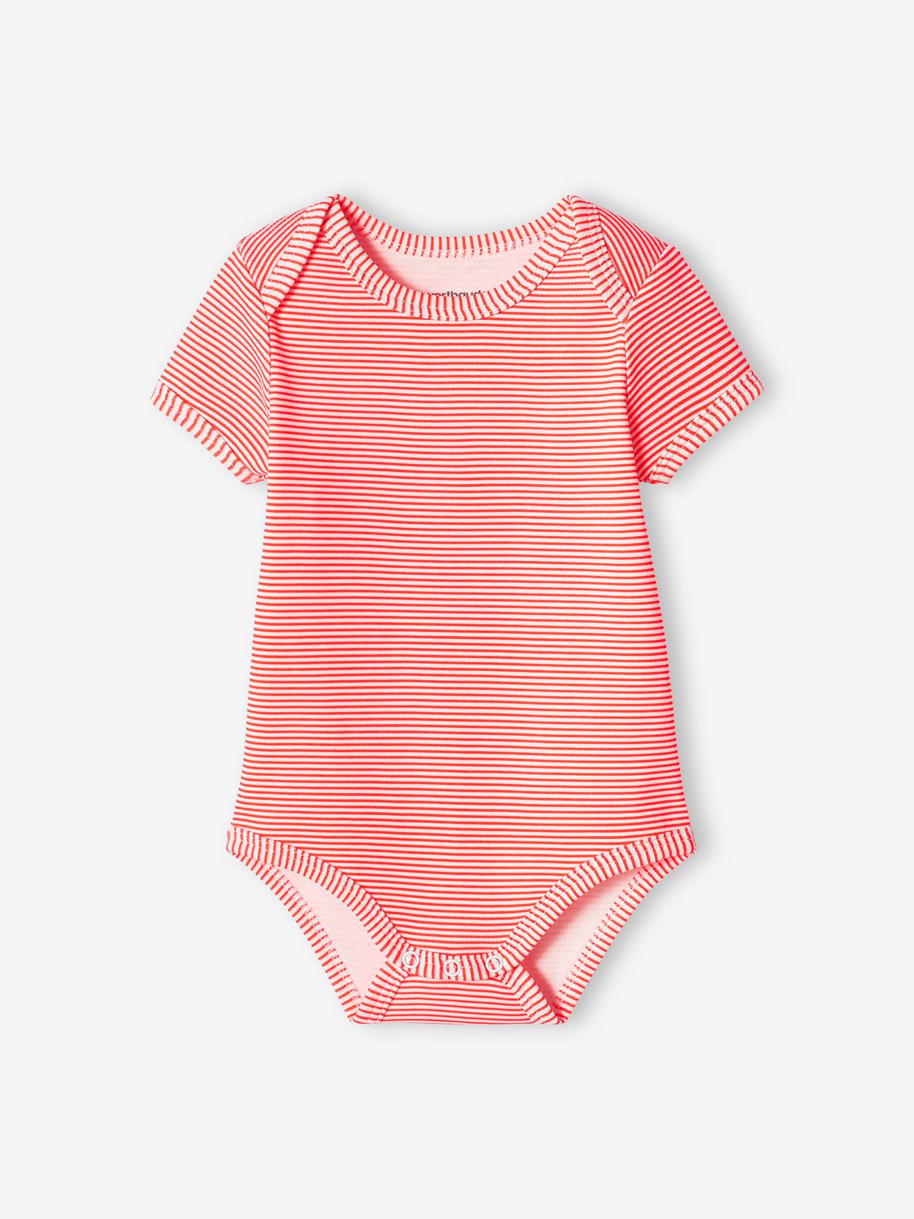 Vertbaudet 3er-Pack Baby Schlupfbodys mit Herzen Oeko-Tex - wollweiß