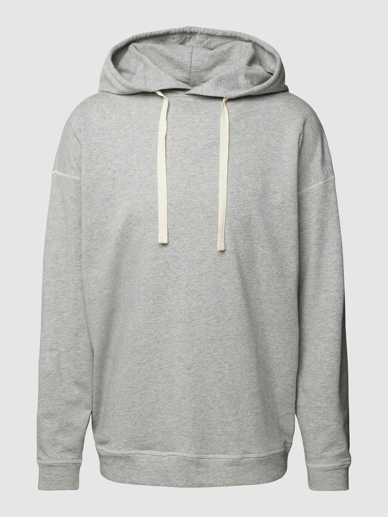 Hoodie mit Inside-Out-Nähten Modell 'FRENCH TERRY' in mittelgrau meliert