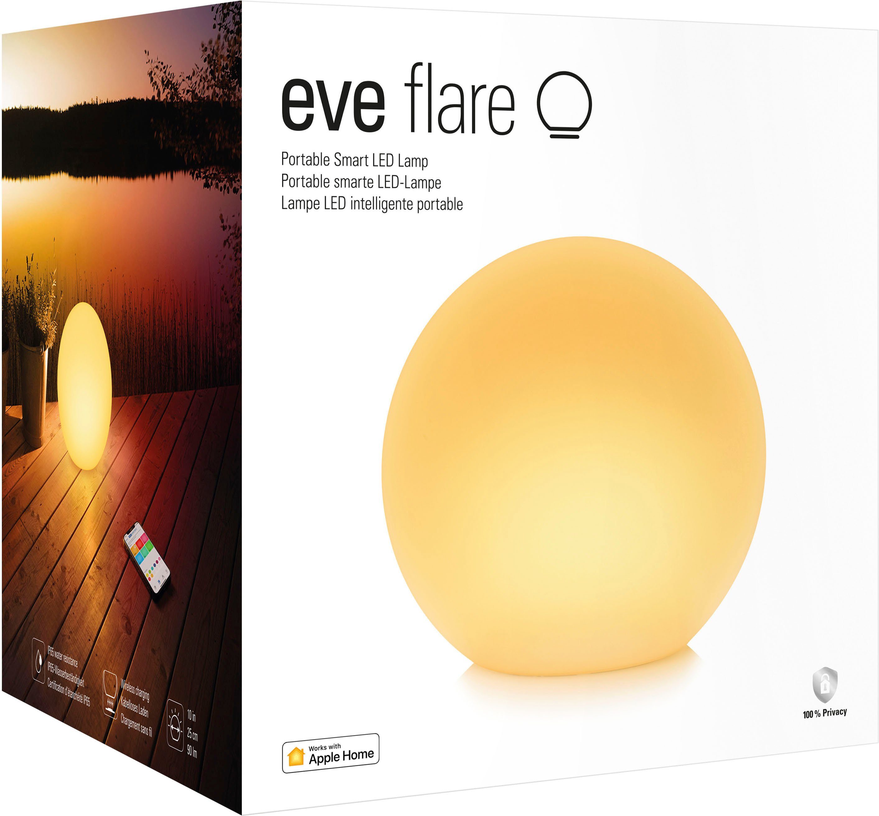 EVE Smarte LED-Leuchte Flare 20EBV9901, Bluetooth, Smart Home, LED fest integriert