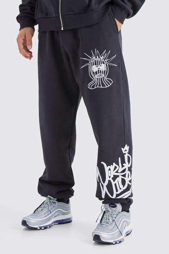 Oversize Jogginghose mit Mask Character Print