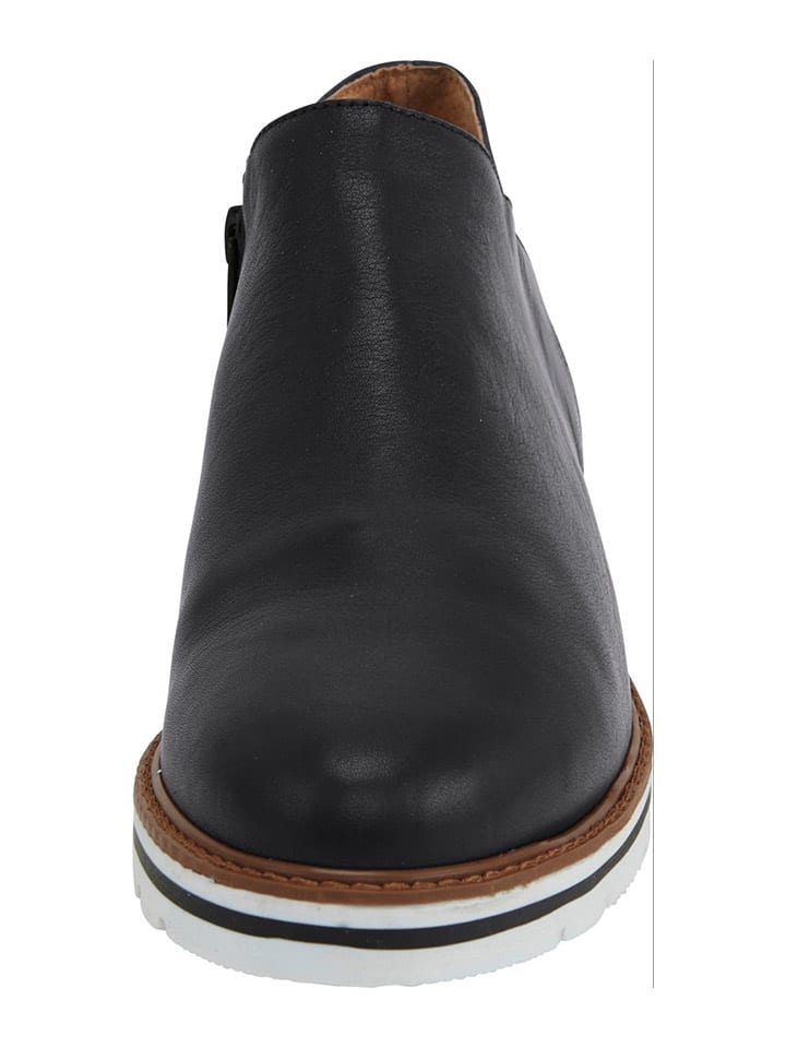 Heine Leder-Ankle-Boots in Schwarz günstig kaufen