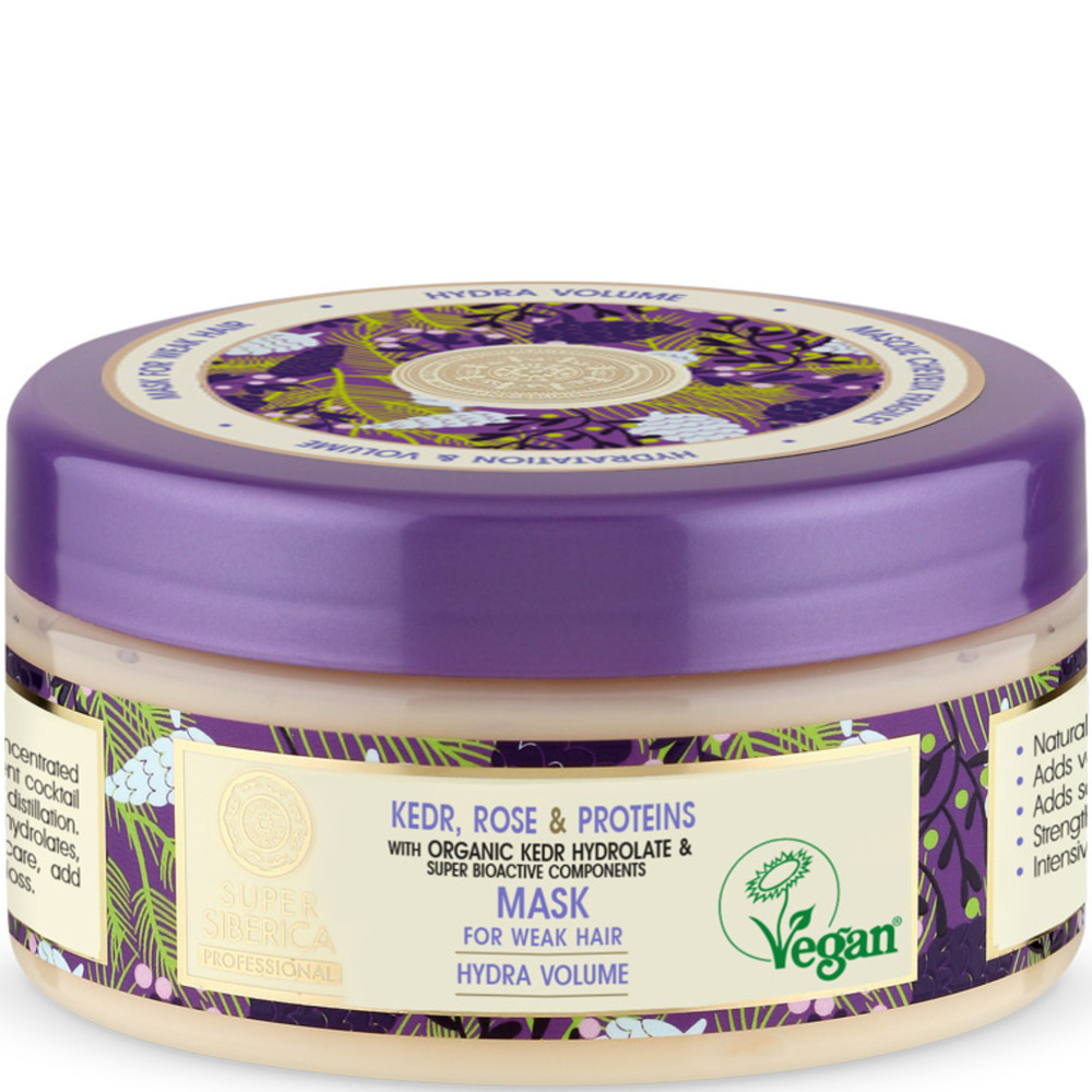 Natura Sibérica Masque Cèdre et Rose Soin Capillaire Hydratation et Volume