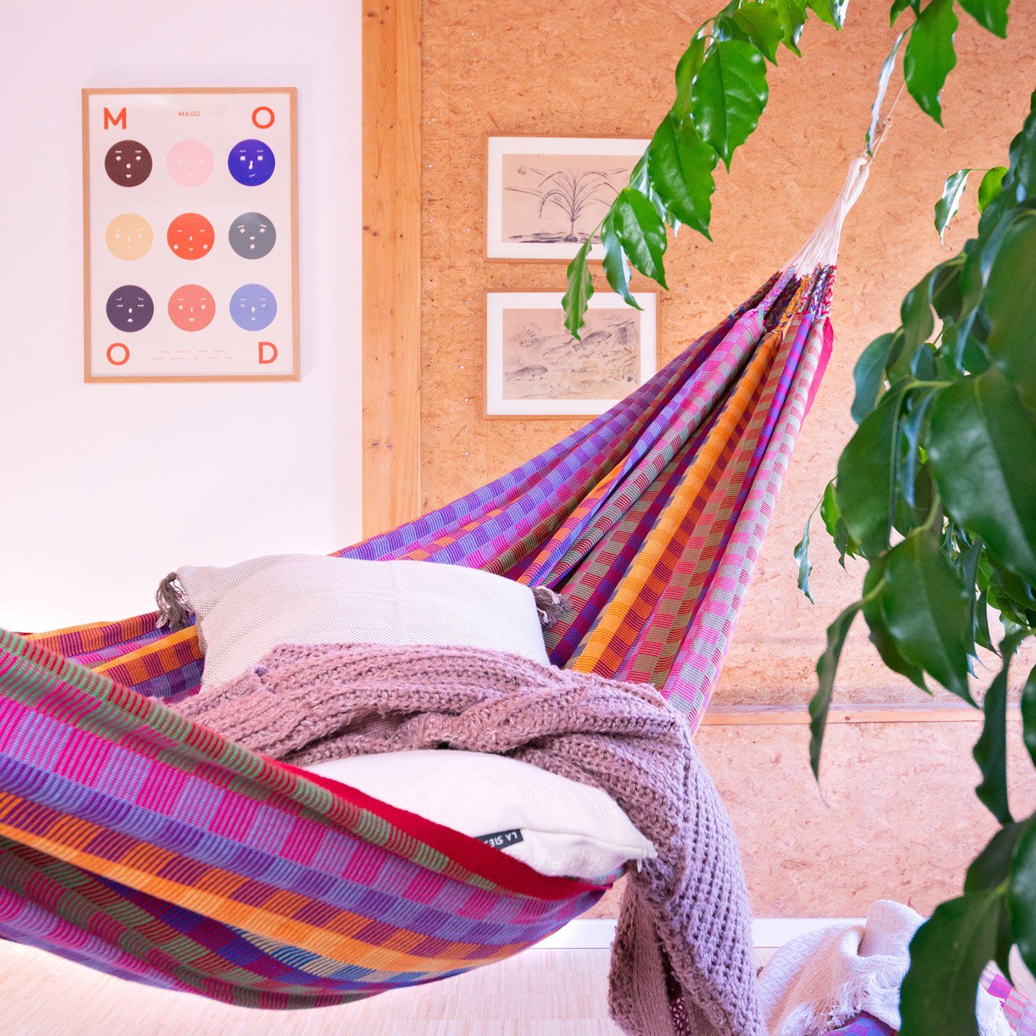 La Siesta Hängematte Familien Hängematte Flora Flowers bunt - La Siesta Bio Baumwolle, Reine Baumwolle aus biologischem Anbau