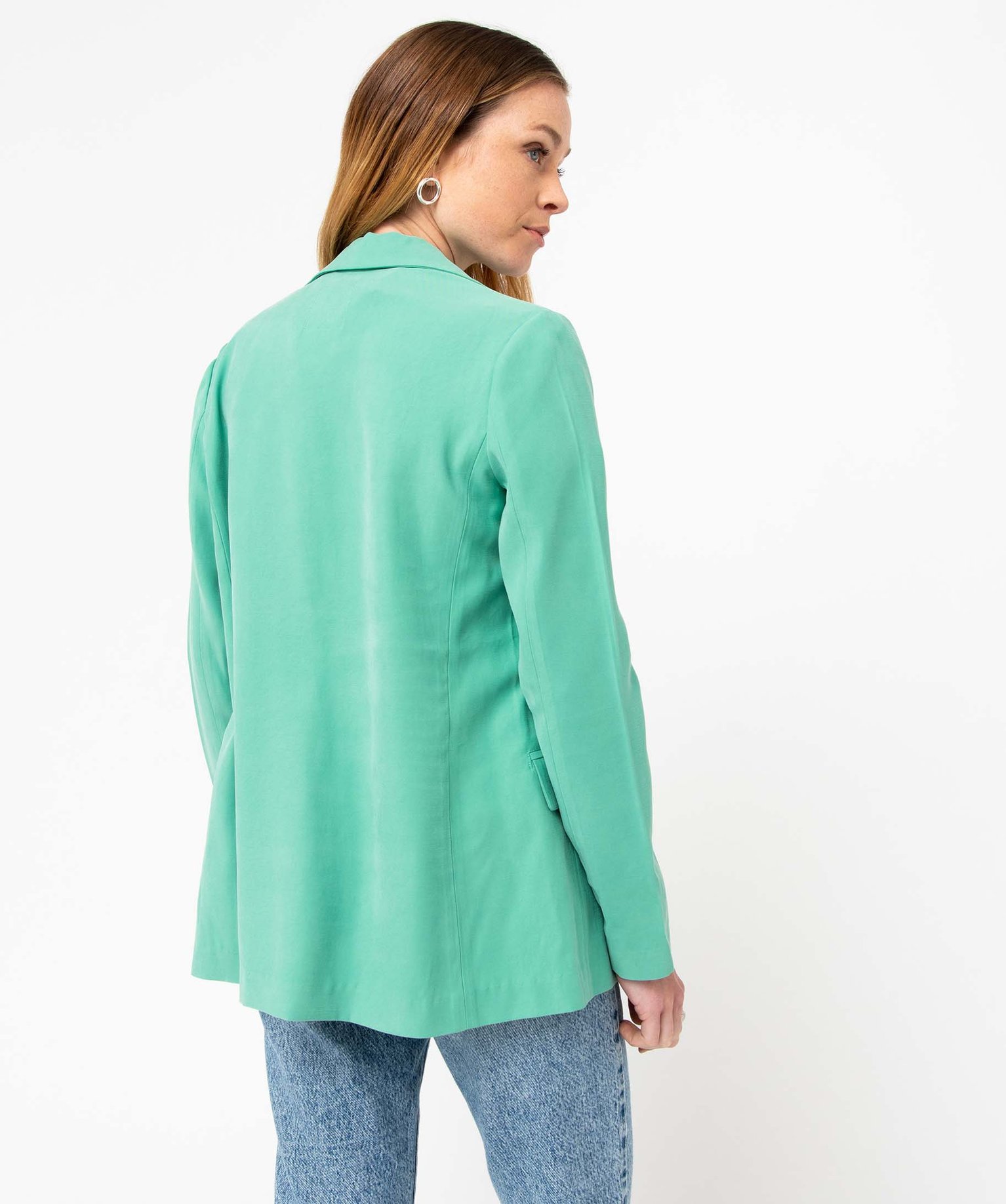Veste de tailleur femme avec fermeture un bouton vert | GEMO