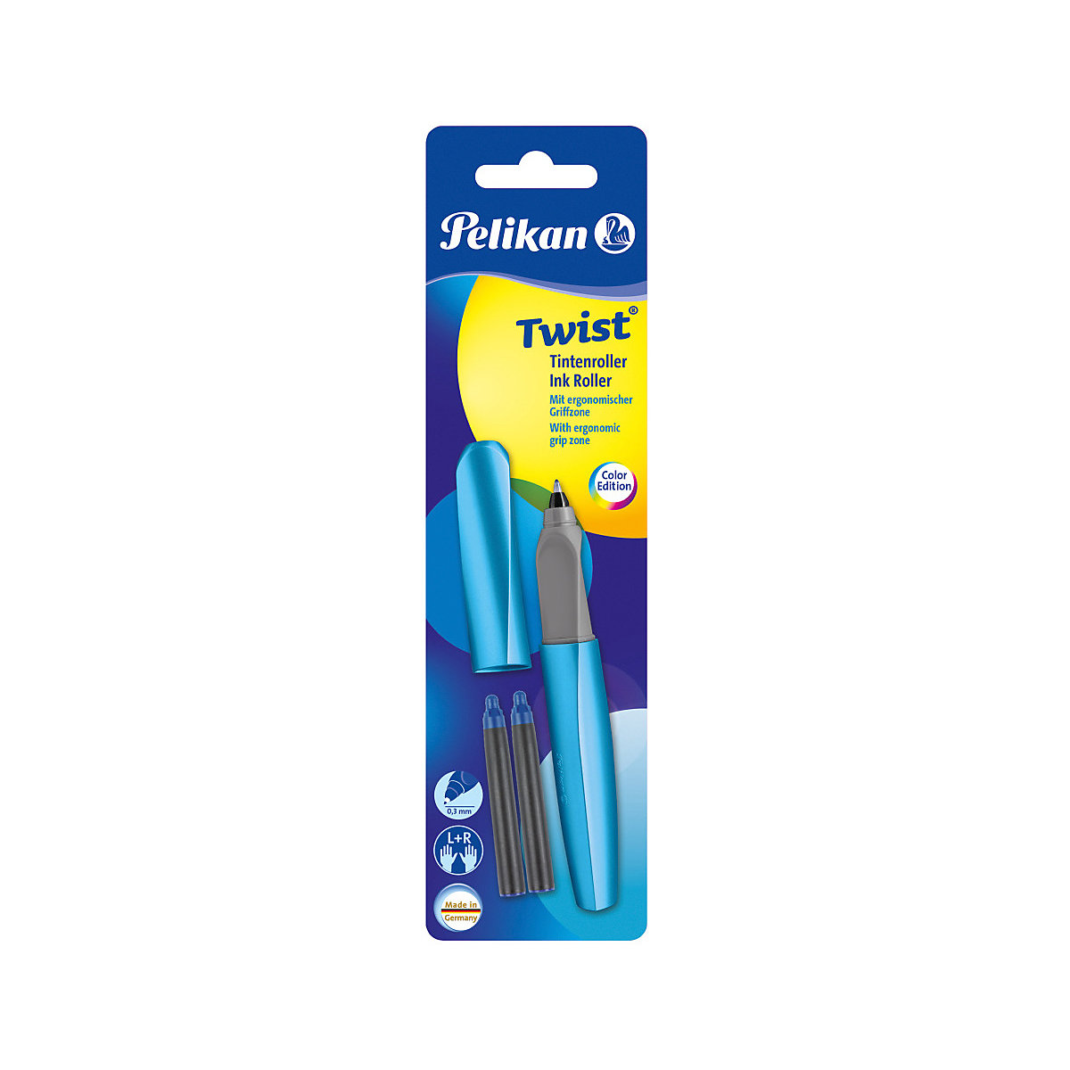 Tintenroller Twist R457 Frosted Blue, inkl. 2 Rollerpatronen