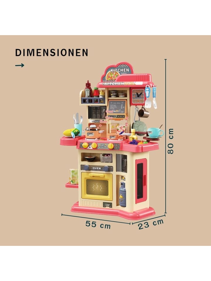 Coemo Kinderküche Joe Spielküche mit viel Zubehör in Rot günstig kaufen onesize