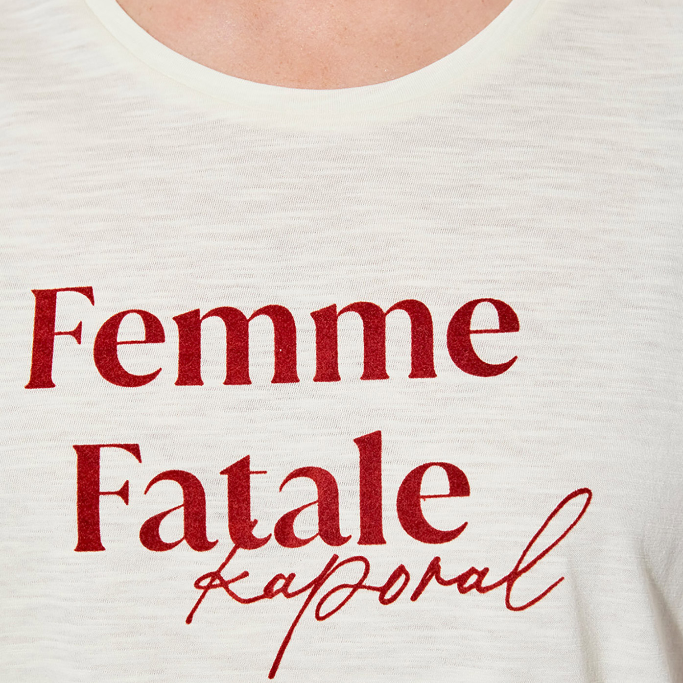 DAME   T-shirt régular blanc chiné Femme imprimé FEMME FATALE Kaporal