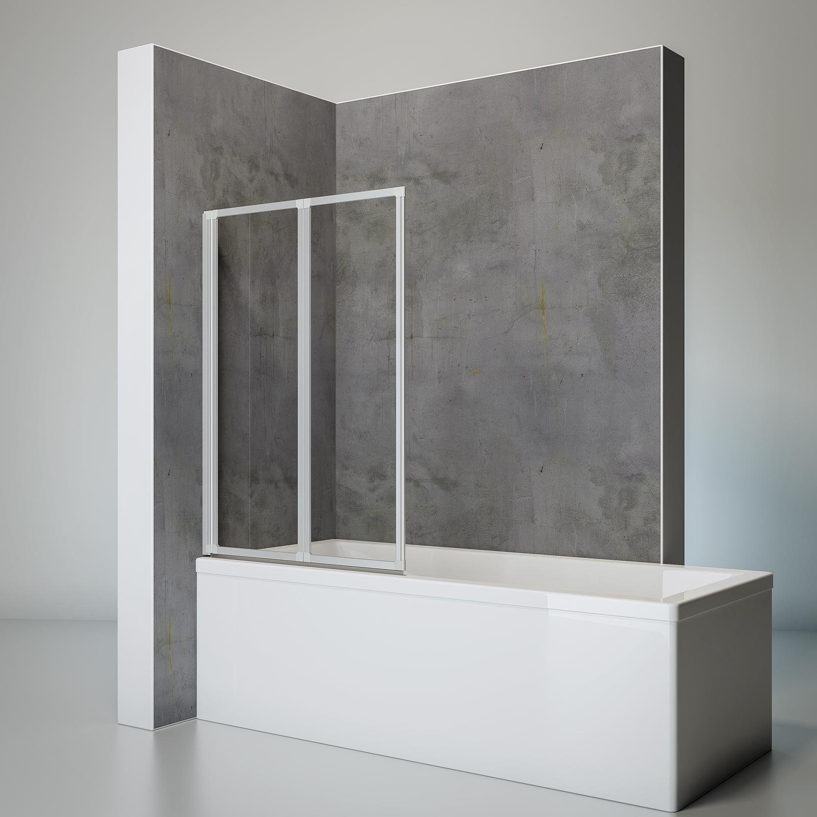 Schulte Badewannenaufsatz Smart BxH: 87 x 120 cm, 3 mm Sicherheitsglas, (2 tlg), zum Kleben - ohne Bohren in die Fliese, inkl. Klebe-Montage-Set