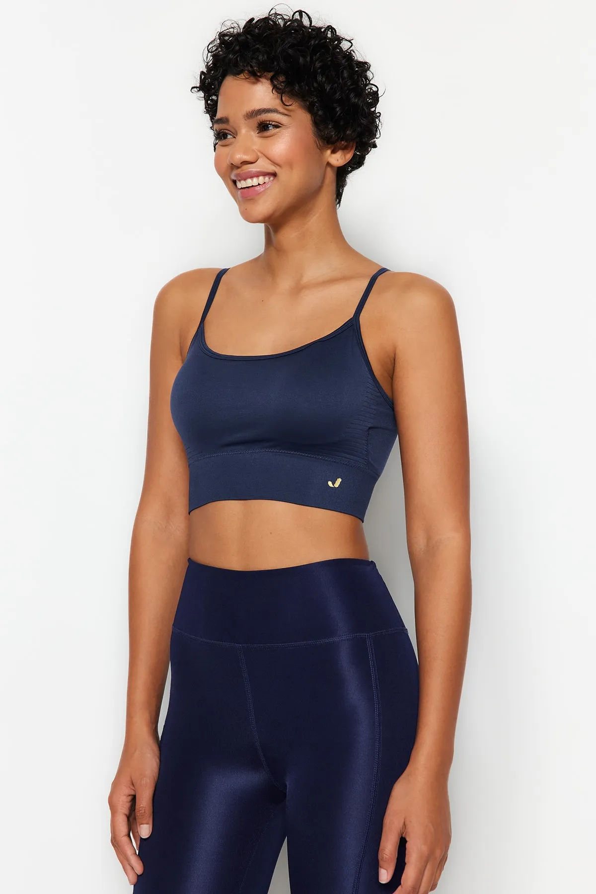 Jerf  Vella – Bequemer Sport-BH mit Kordelträger in Marineblau