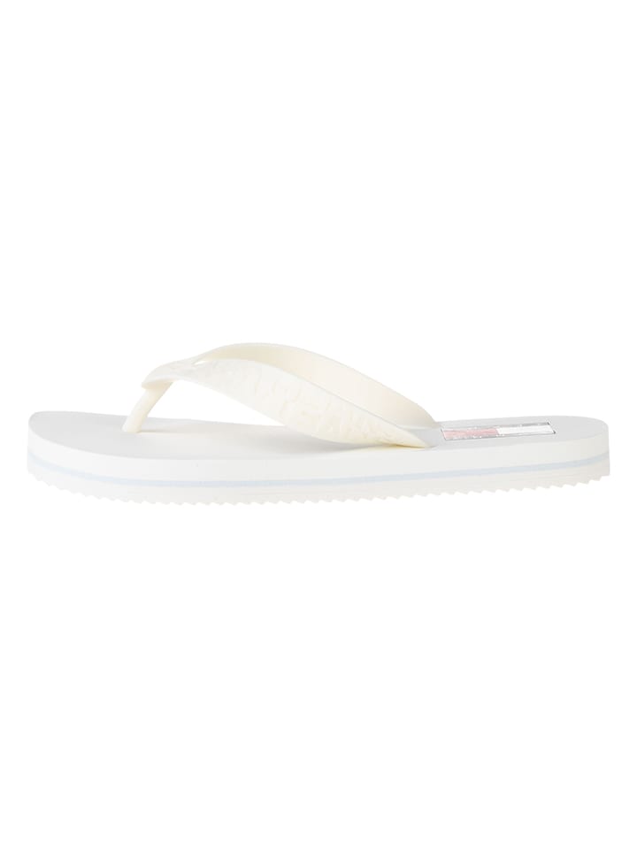 Tommy Hilfiger Shoes Zehentrenner in Creme günstig kaufen