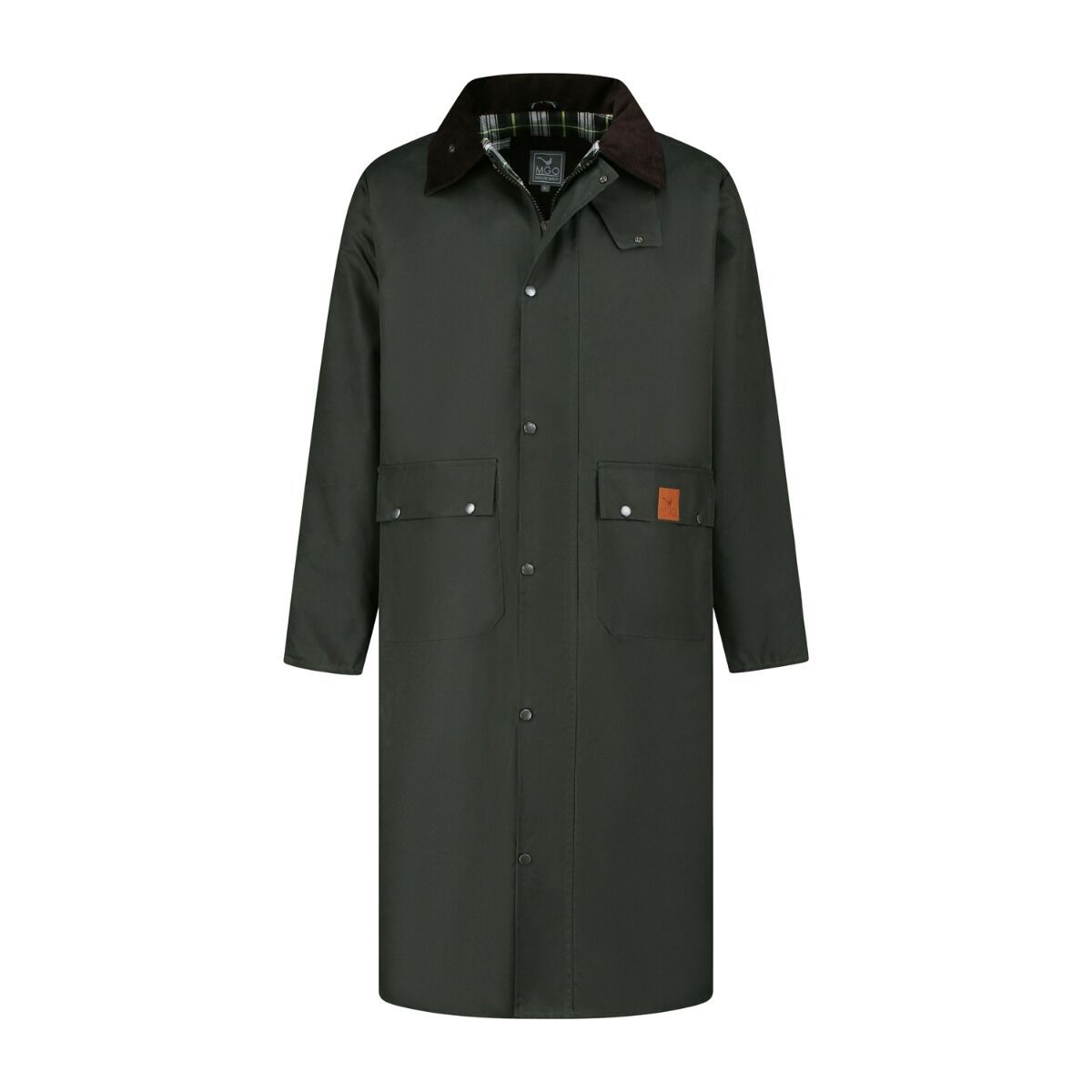 MGO Alec Olive Herren lange Wachsjacke