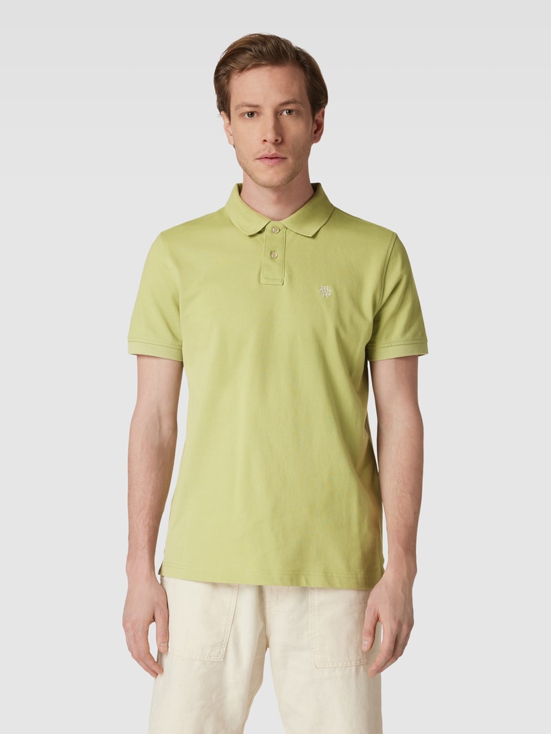 Poloshirt mit Logo-Stitching in hellgrün