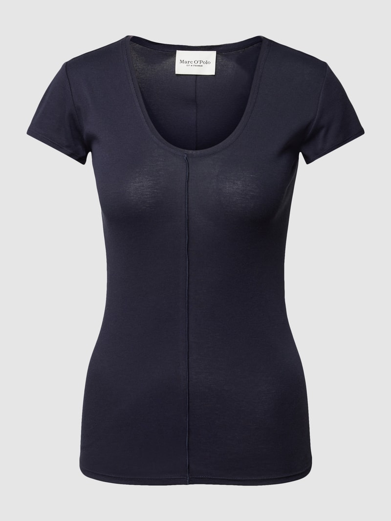 Pyjama-Oberteil mit Ziernaht Modell 'Summer Sensation' in marineblau