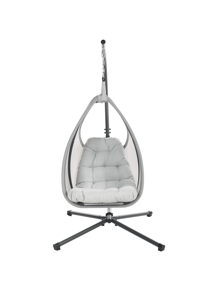 Beliani Hängesessel AVEGNO in Grau - (W) 98 x (H) 195 x (L) 136 cm günstig kaufen onesize