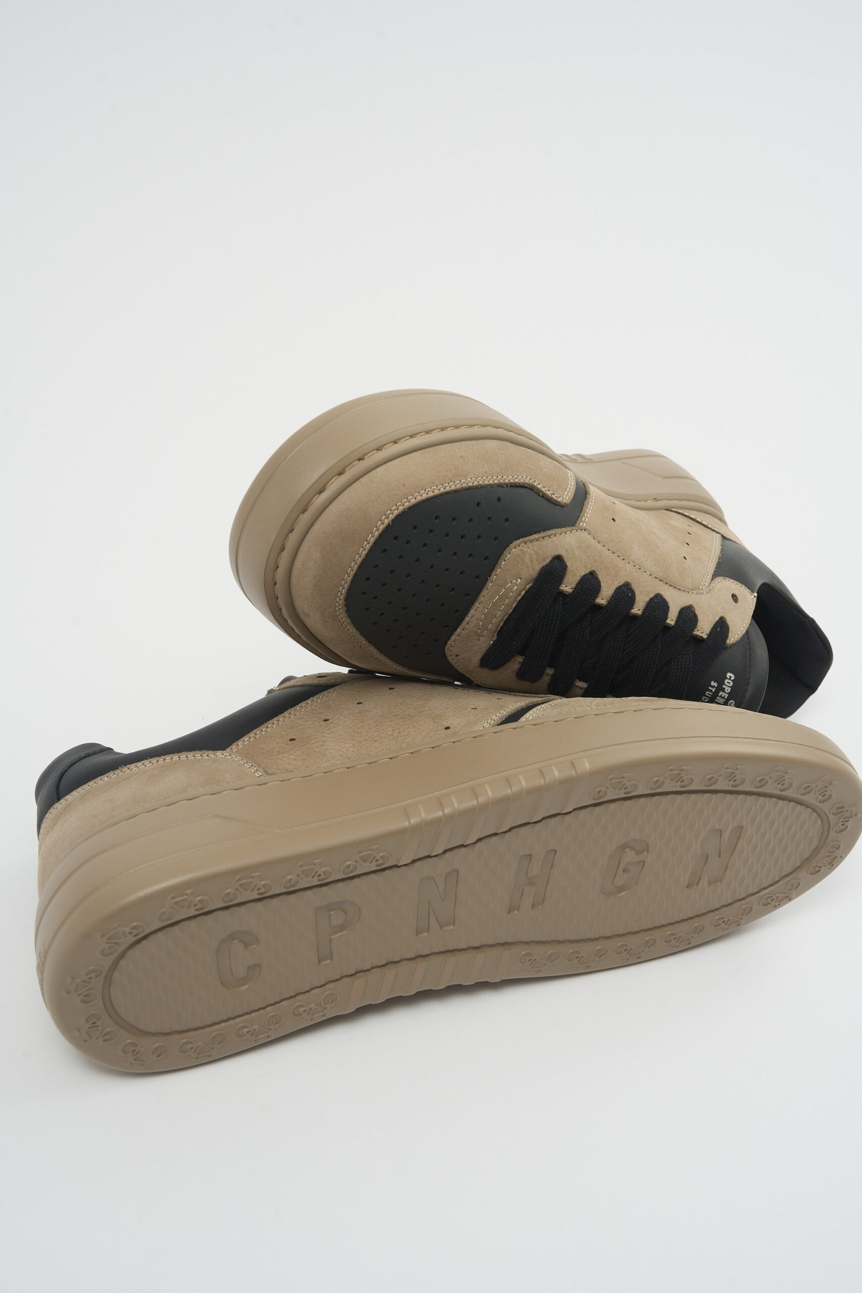CPH1M leather mix taupe/black