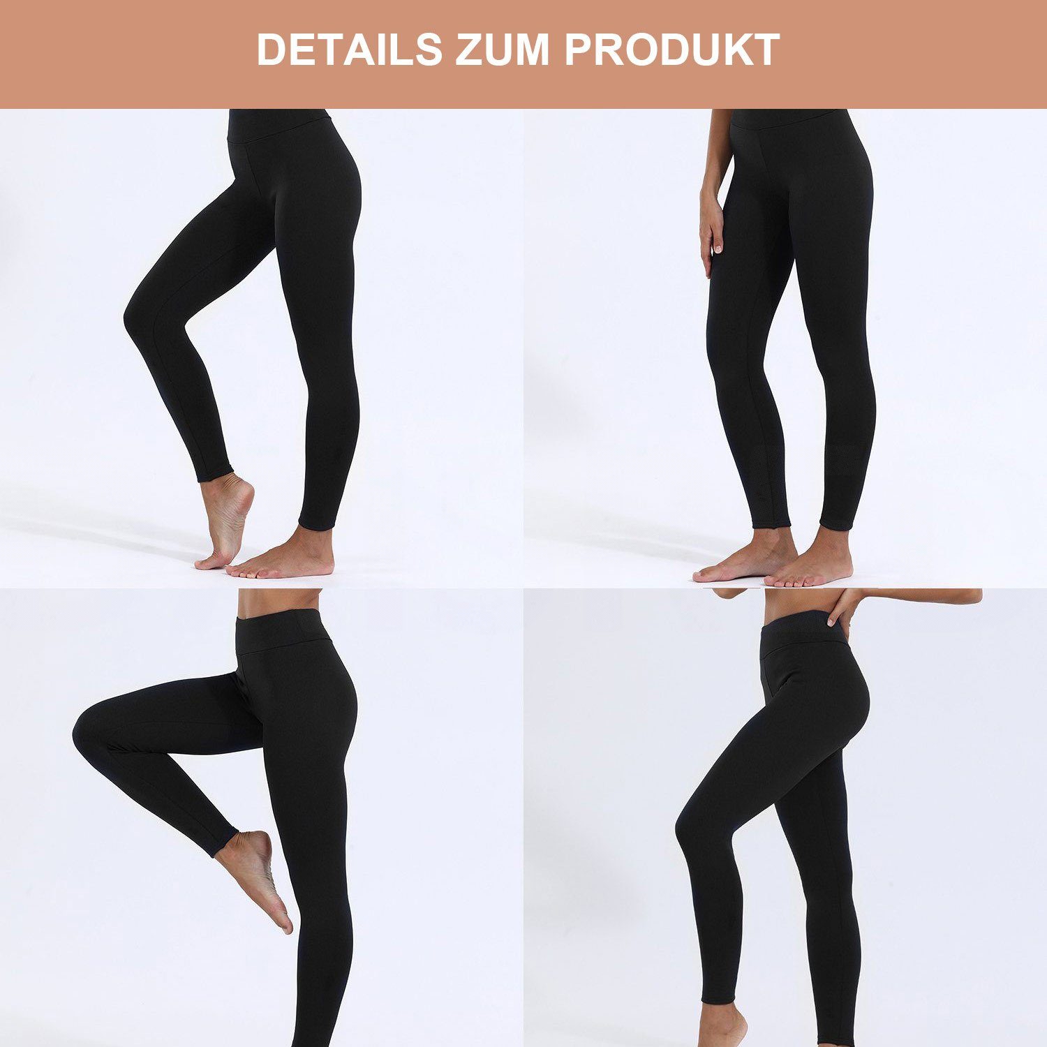 Daisred Thermoleggings Thermo Leggings Damen Gefüttert Winter High Waist