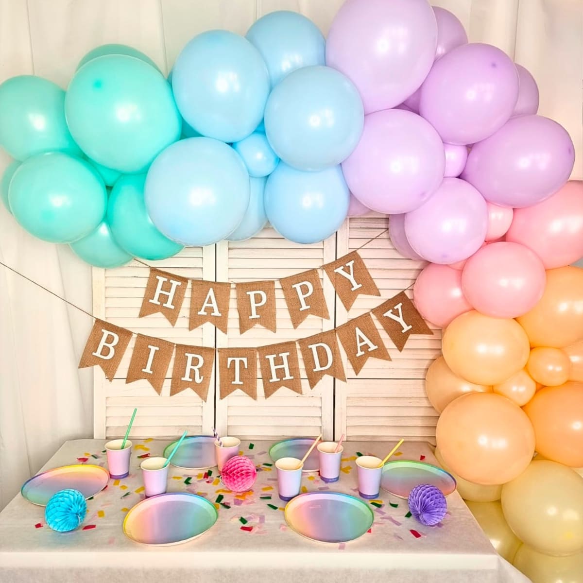 Ballongirlande DIY, Pastellfarben, 1 St