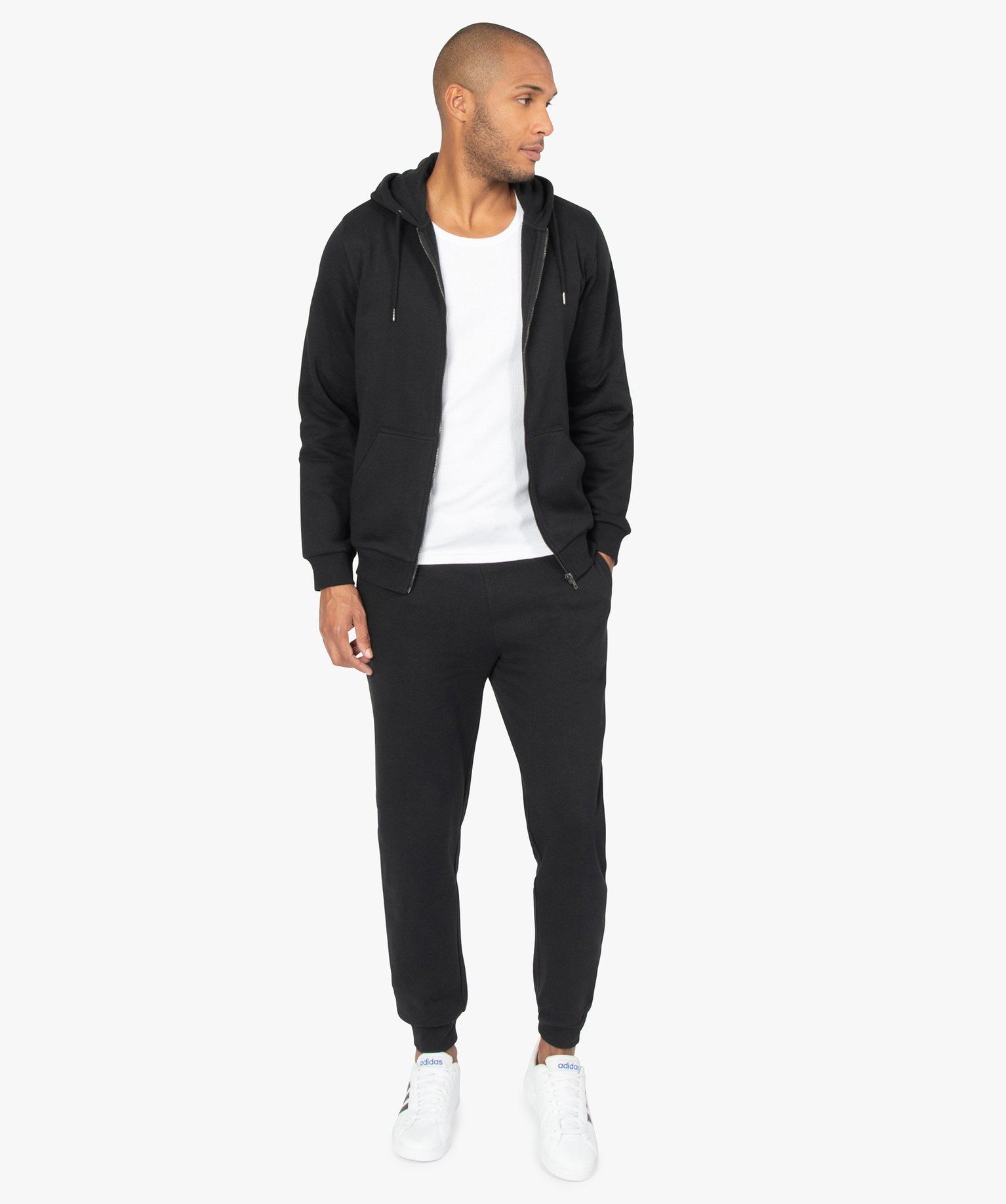 Sweat homme à capuche contenant du coton bio noir | GEMO