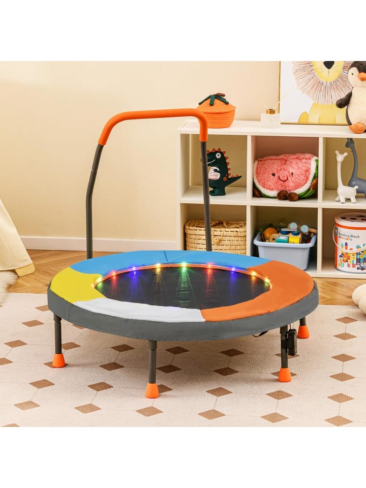 COSTWAY Ø90cm Kindertrampolin mit LED in Bunt günstig kaufen onesize