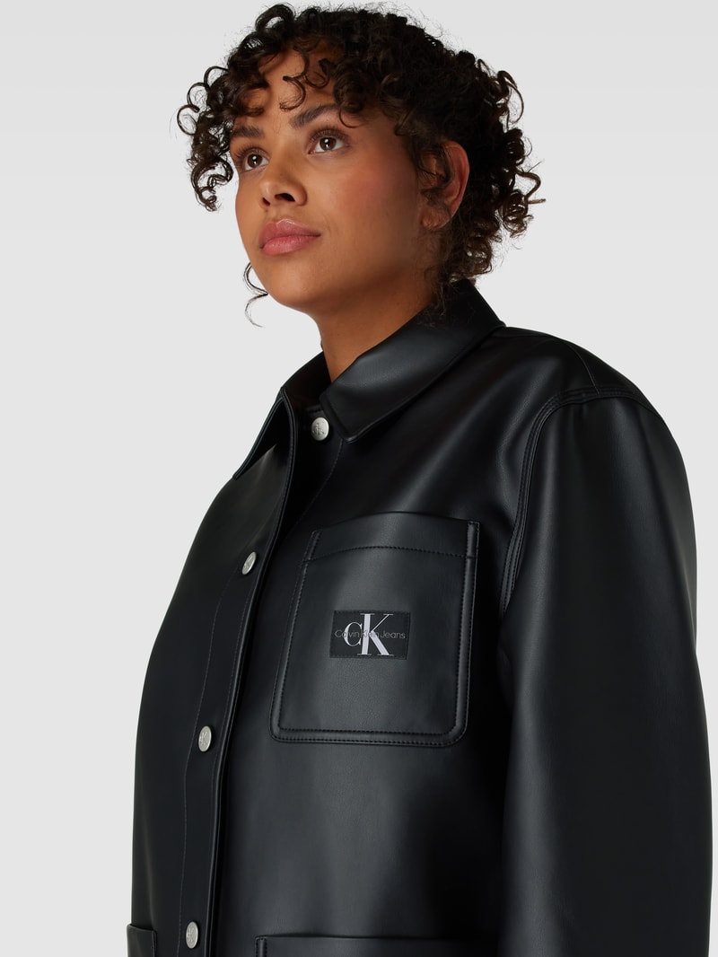 Jacke in Leder-Optik in black