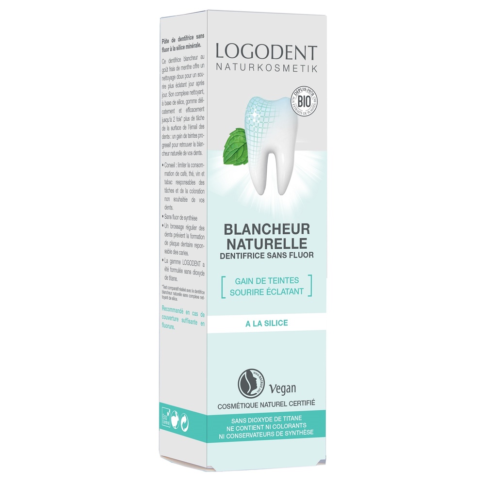 logona Pâte dentifrice Blancheur Naturelle sans fluor 75ml Dentifrices