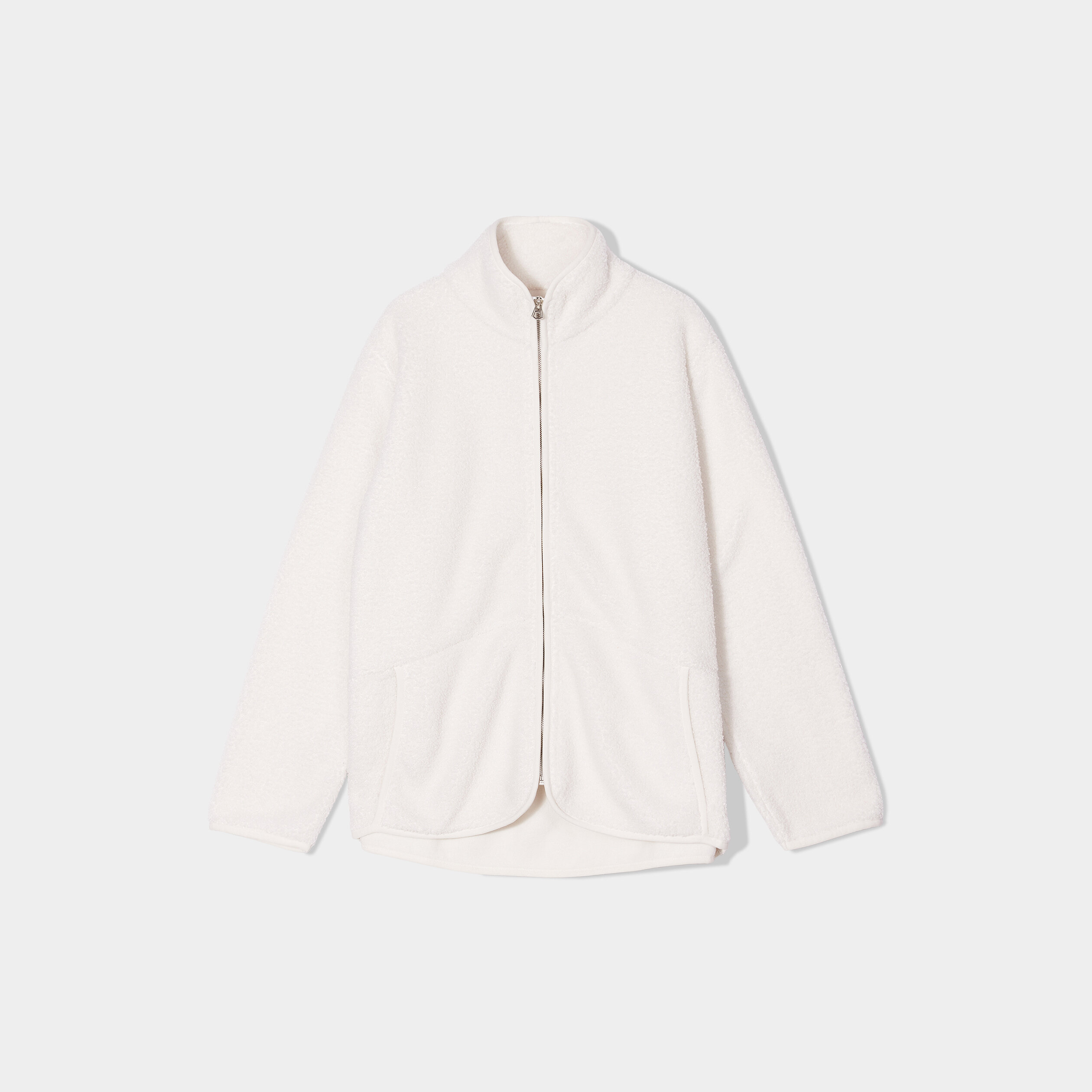 Gilet polaire sherpa col montant ecru femme | La Halle