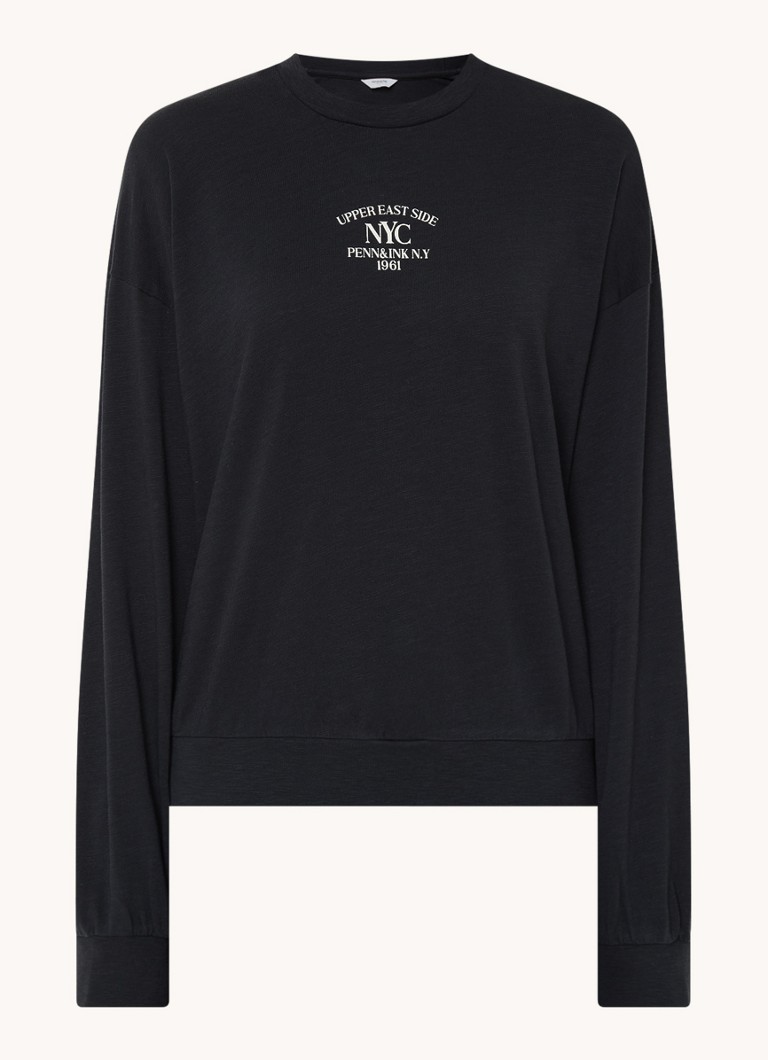 Pull en coton biologique Penn & Ink avec logo imprimé