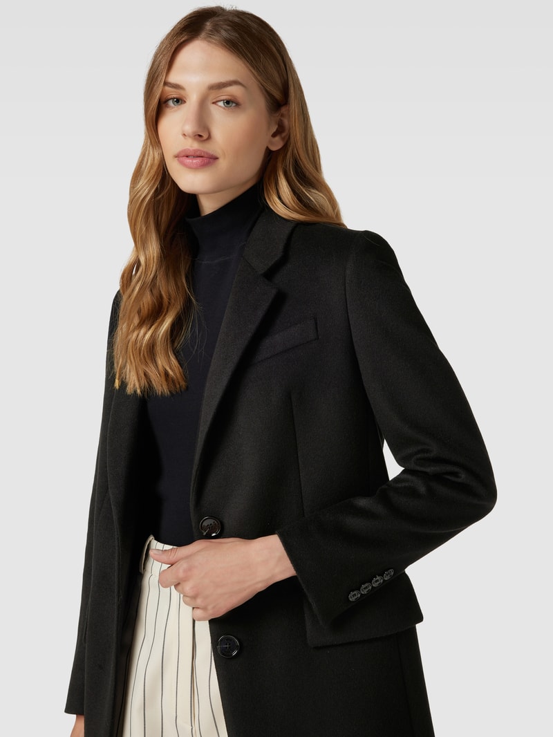 Wollmantel mit Knopfleiste Modell 'Catara' in schwarz