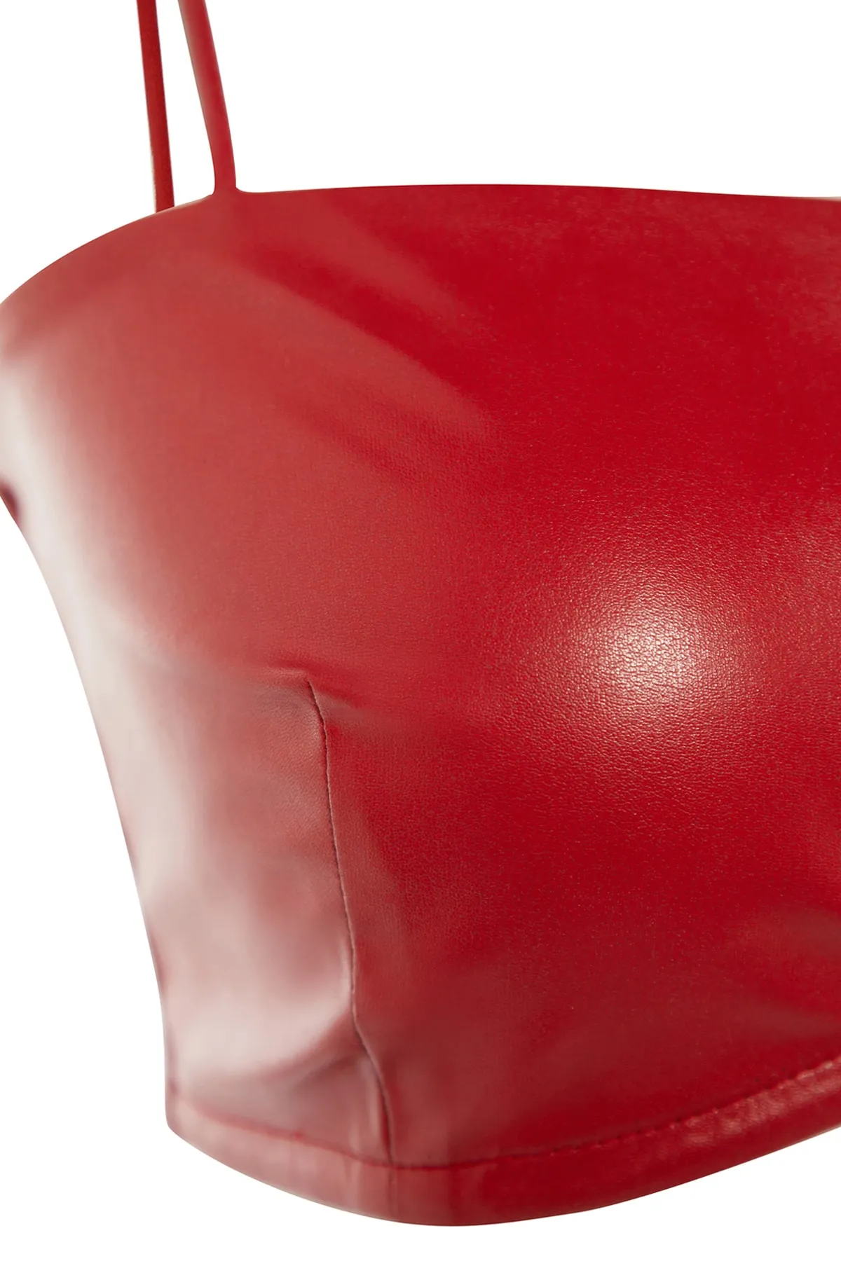 Trendyol Collection  X Sagaza Studio Rotes Bustier aus Kunstleder TPRAW23BS00063