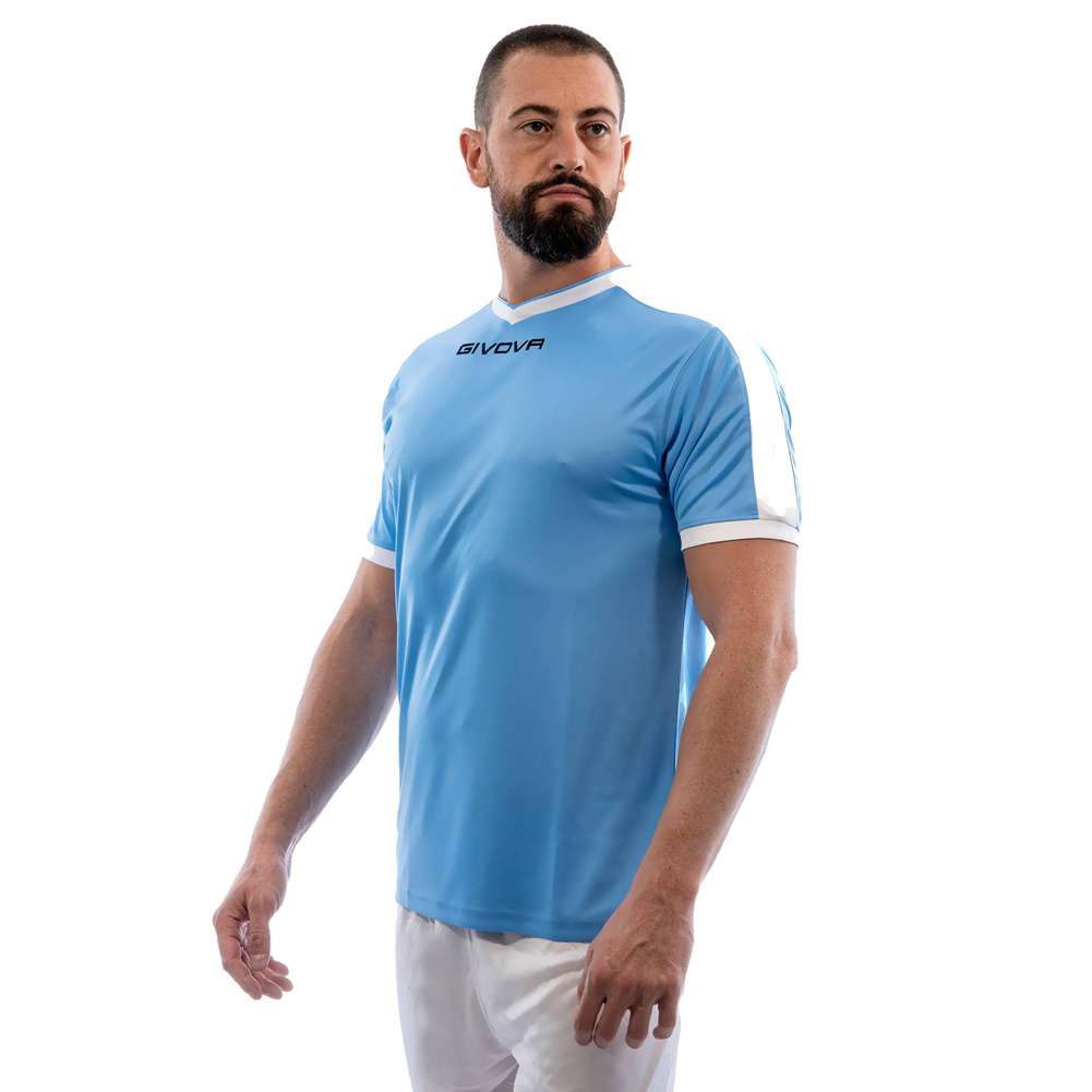Givova Kit Revolution Fußball Trikot mit Shorts hell blau weiß