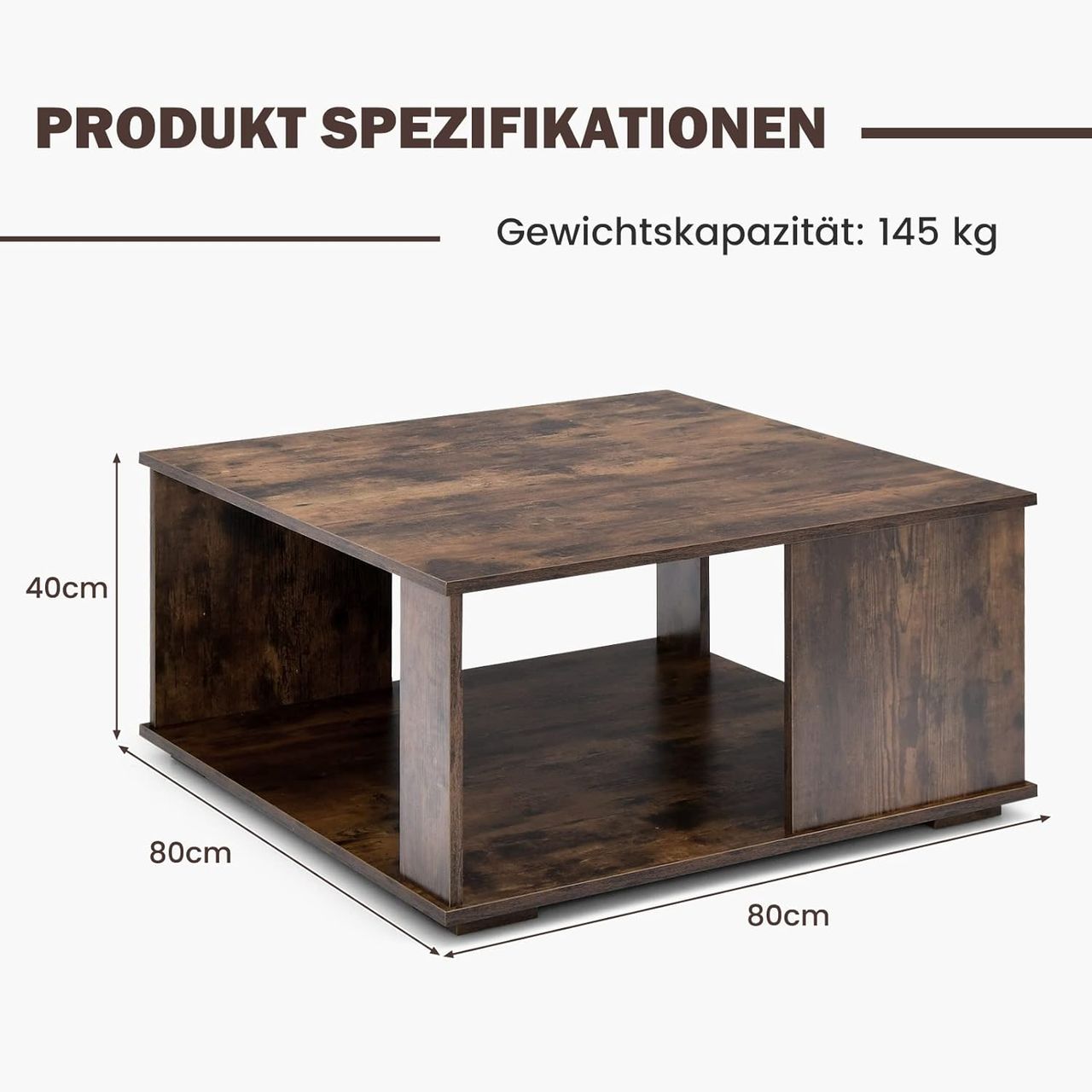 Costway 2 Ebenen Couchtisch aus Holz