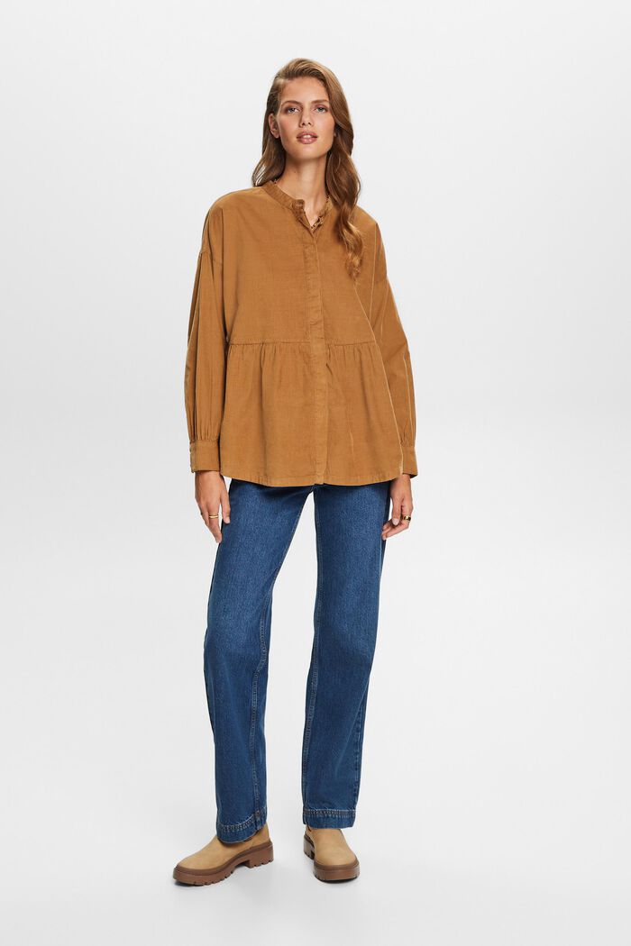 Cordbluse mit Schößchen