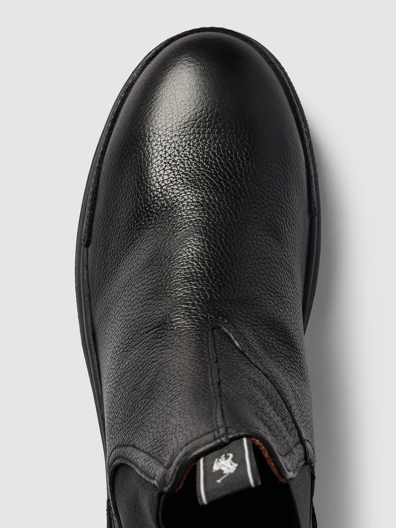 Chelsea Boots aus echtem Leder in schwarz