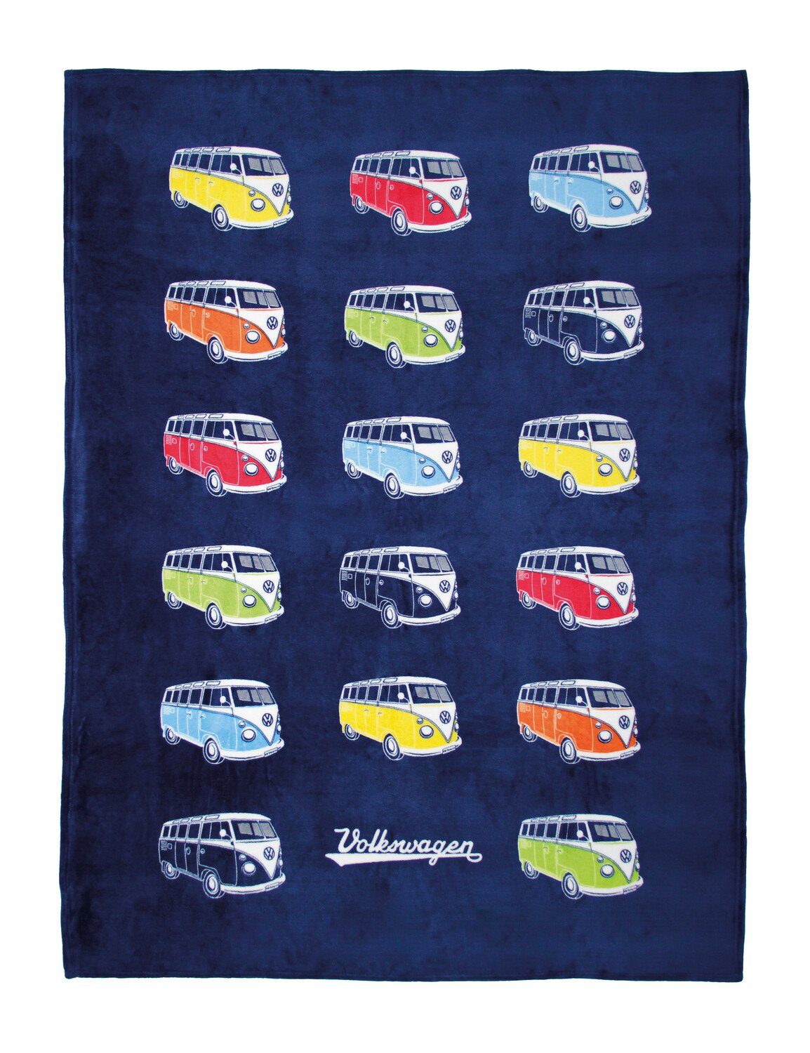 Wohndecke von Volkswagen (150x200cm), VW Collection by BRISA, weiche Kuscheldecke im VW T1 Bulli Design