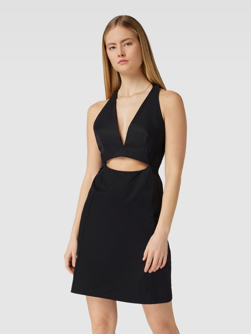 Knielanges Kleid mit Cut Out in black